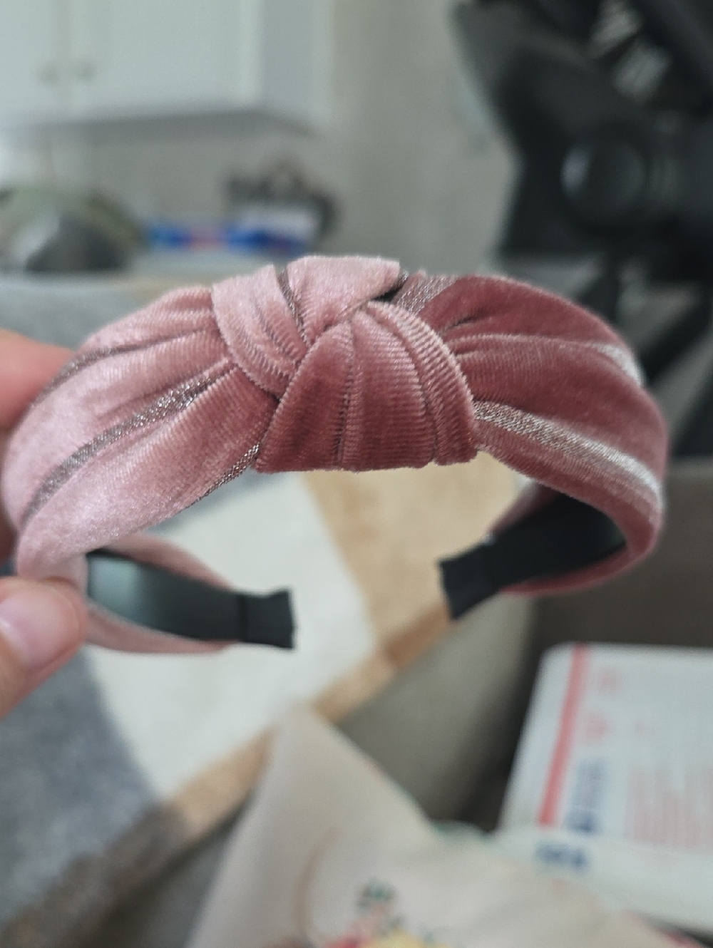Velvet Knot Headband - Dusty Rose